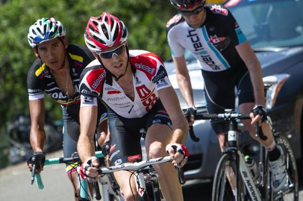 Jeremy Vennell (Bissell) leads the break.
