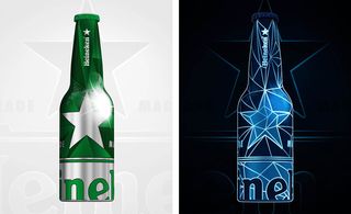 An image and a render of the Heineken bottle.