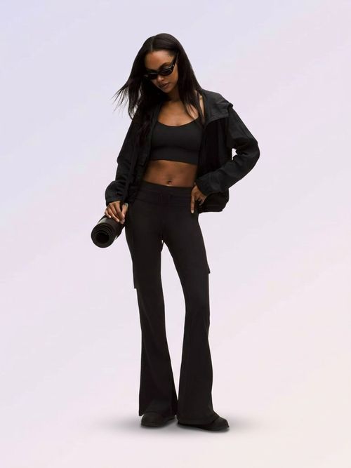 Groove High-Rise Ribbed Wide-Flare Pant