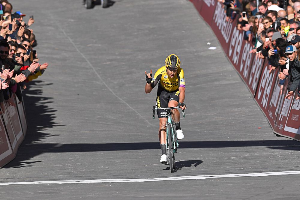 Wout Van Aert finishes third at Strade Bianche