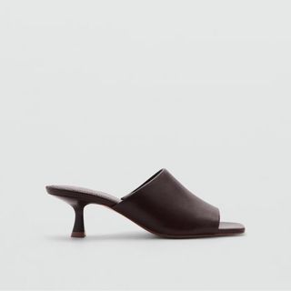 Mango Kitten-Heel Leather Sandal