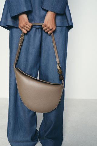 Beaded Asymmetrical Crossbody Bag