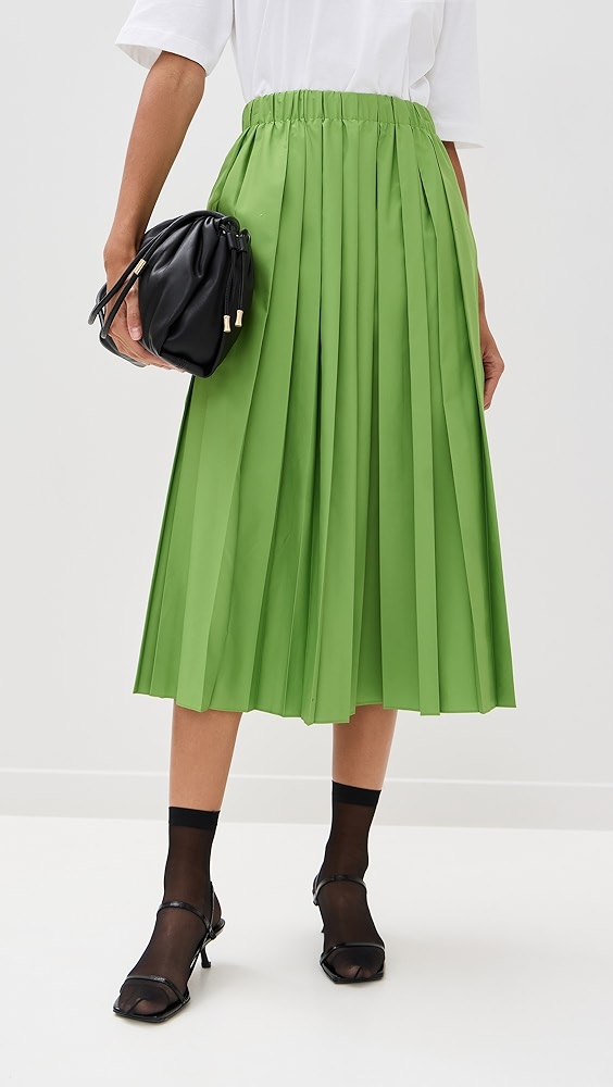Tibi Pleated Pull-On Skirt