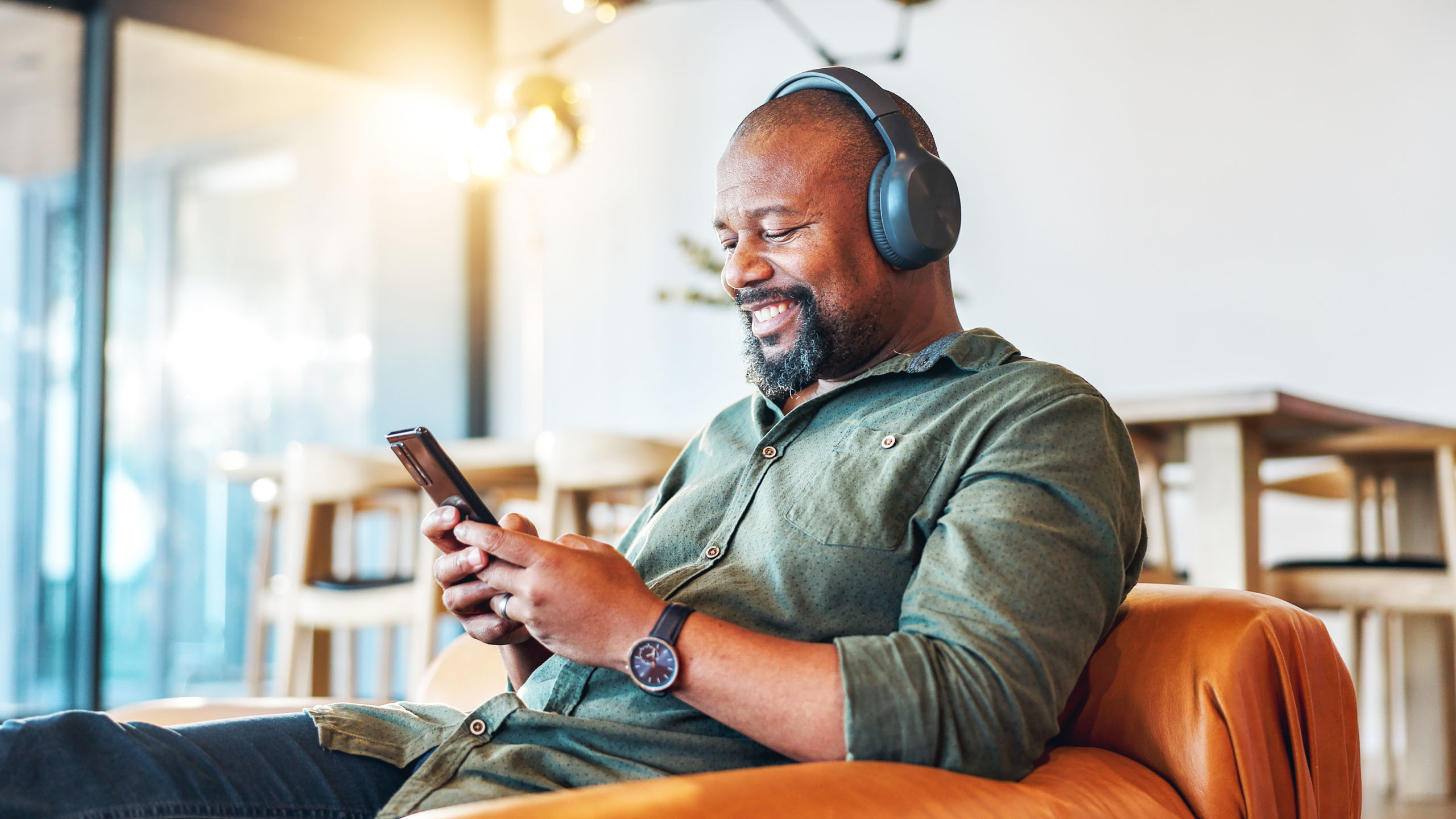 listening to a podcast