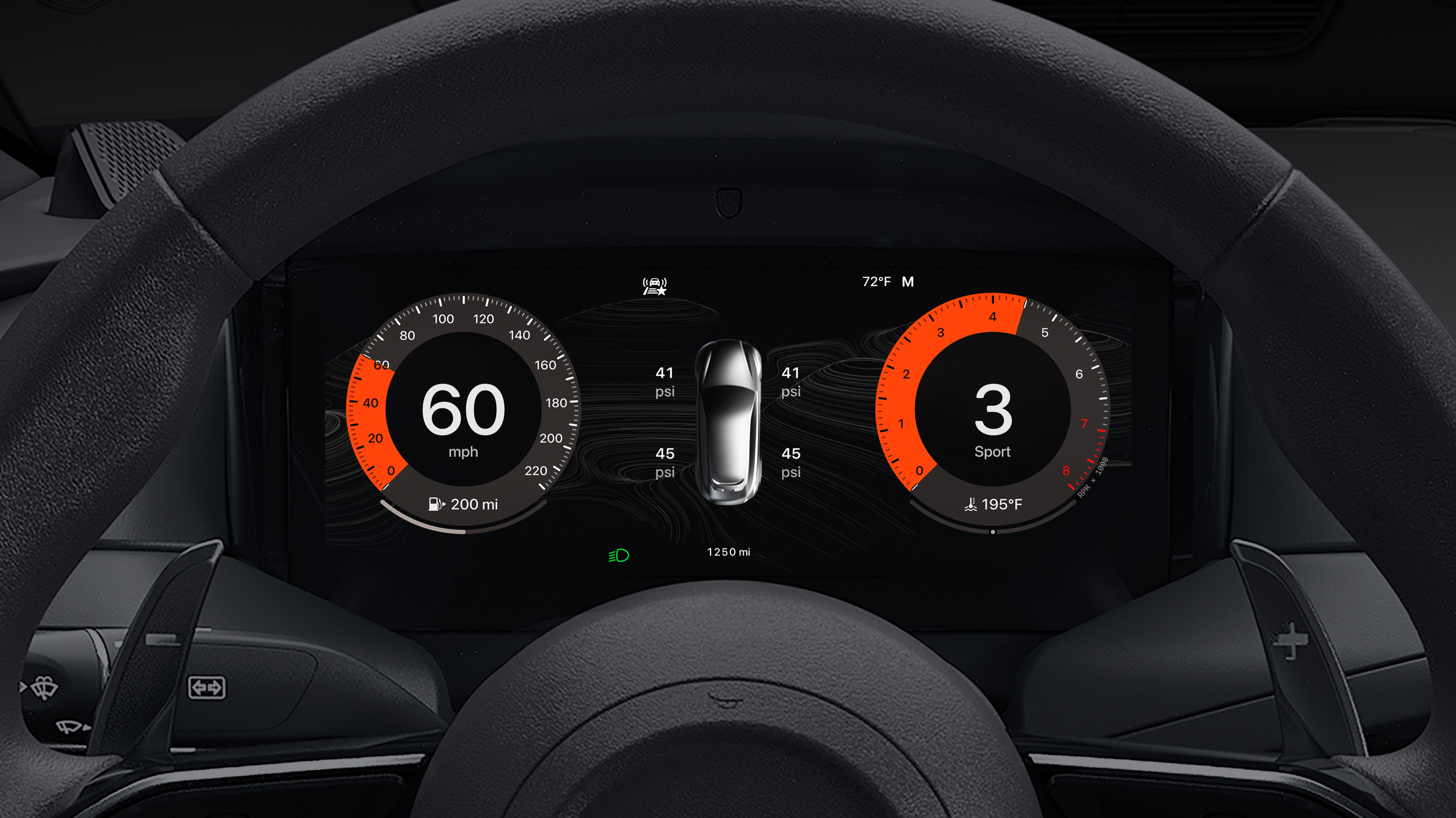 A car interior showing Apple CarPlay Ultra