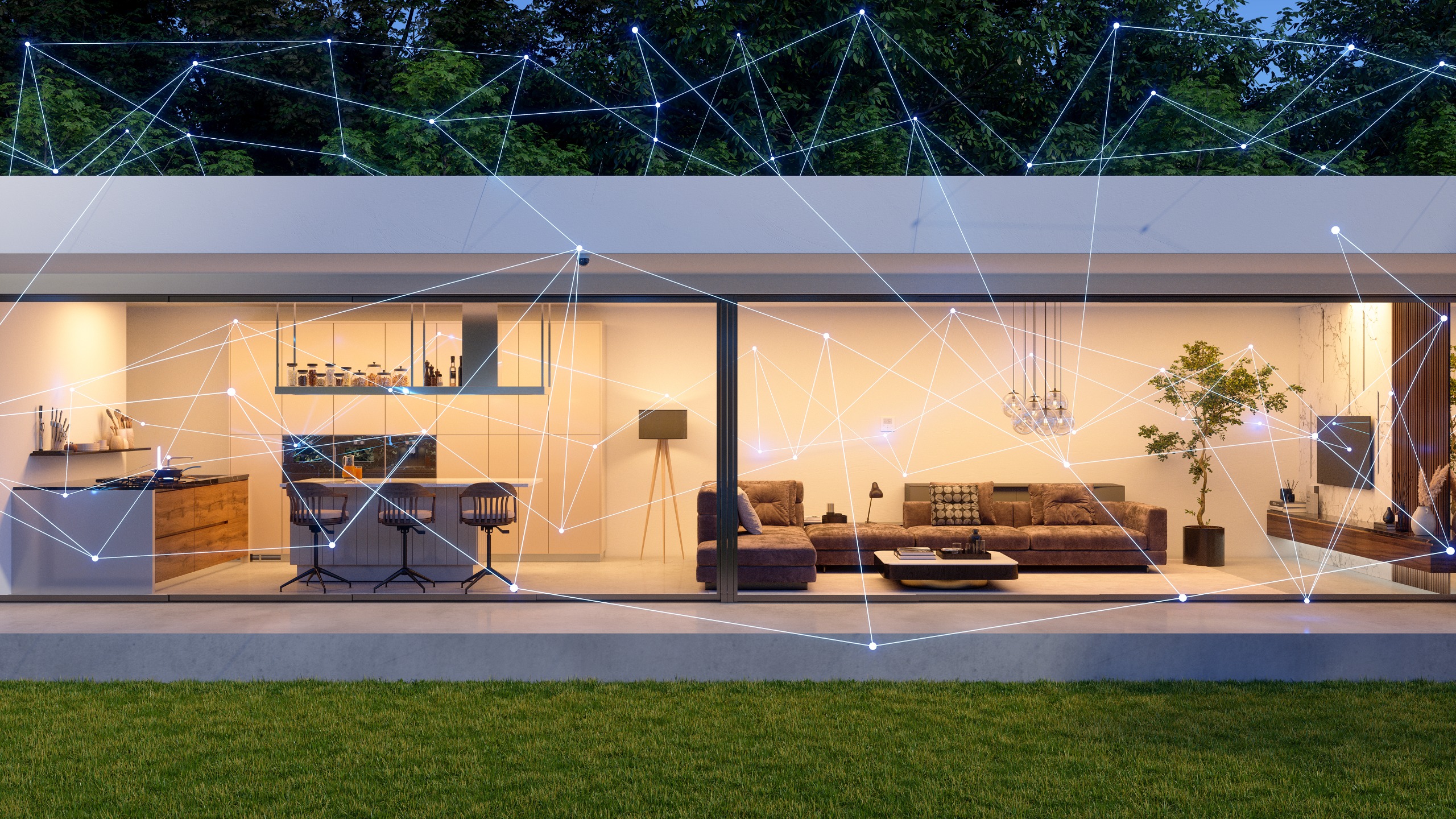 A home showing wireless network connectivity