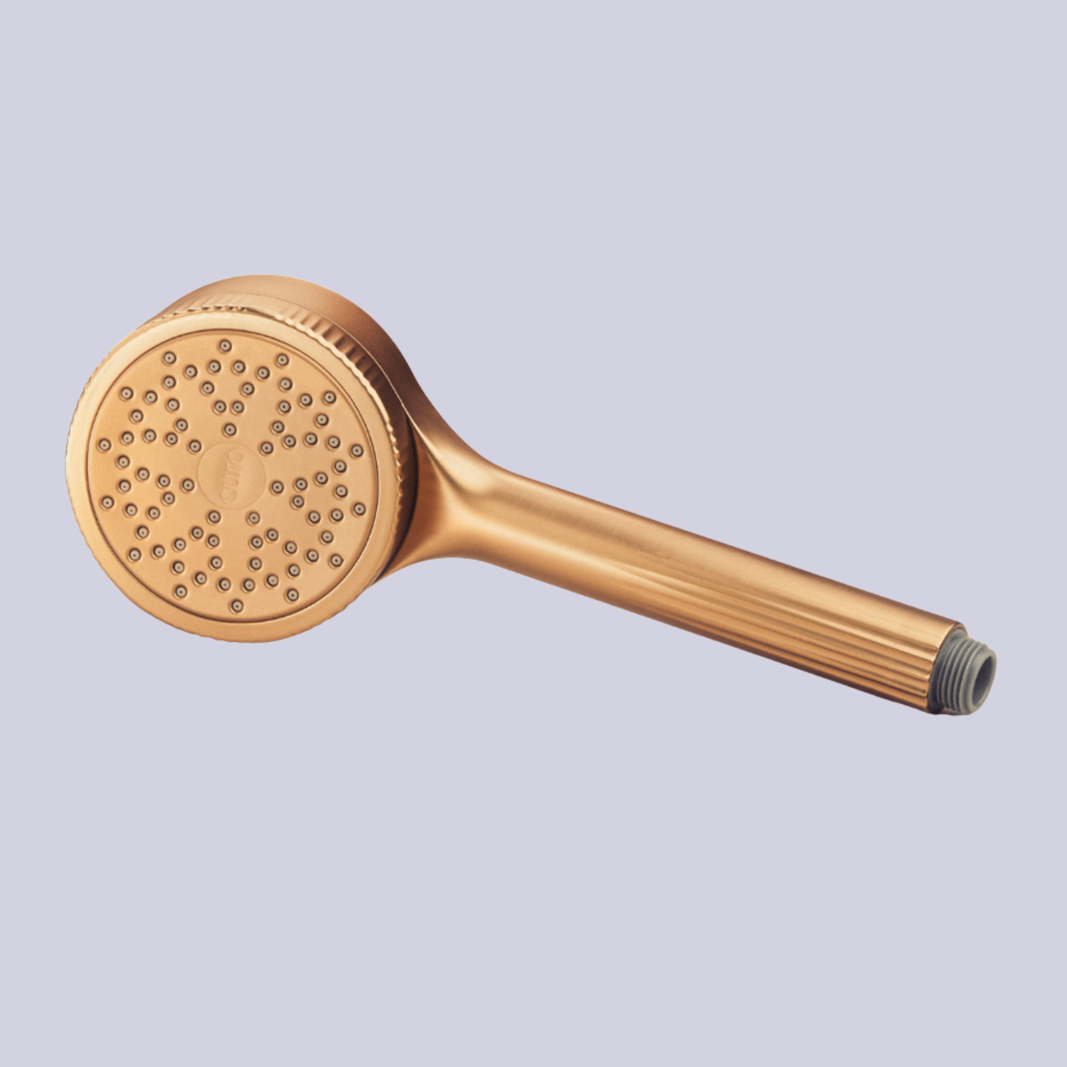 A brushed gold showerhead