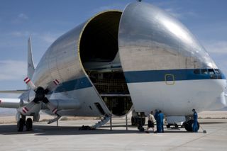 The Super Guppy is the latest iteration of its kind – the last of three outsized aircraft to have transported a number of NASA's hefty payloads ranging from Saturn rockets to International Space Station modules. Image released March 21, 2013,