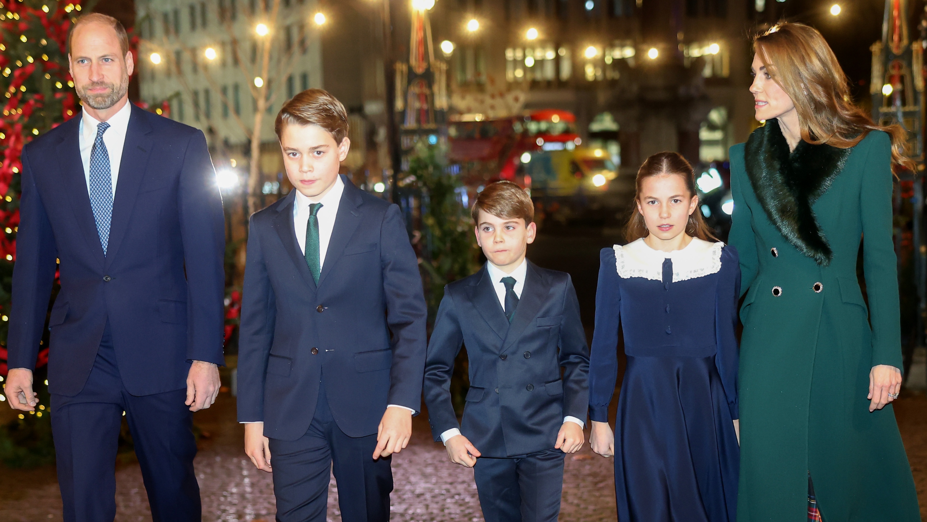 Prince William, Prince of Wales, Prince George of Wales, Prince Louis of Wales, Princess Charlotte of Wales and Catherine, Princess of Wales attend the 'Together At Christmas' Carol Service 2025