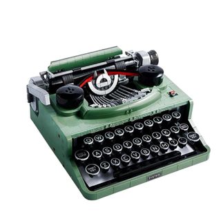 A green Lego typewriter