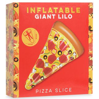 giant lilo with pizza slice and pool float