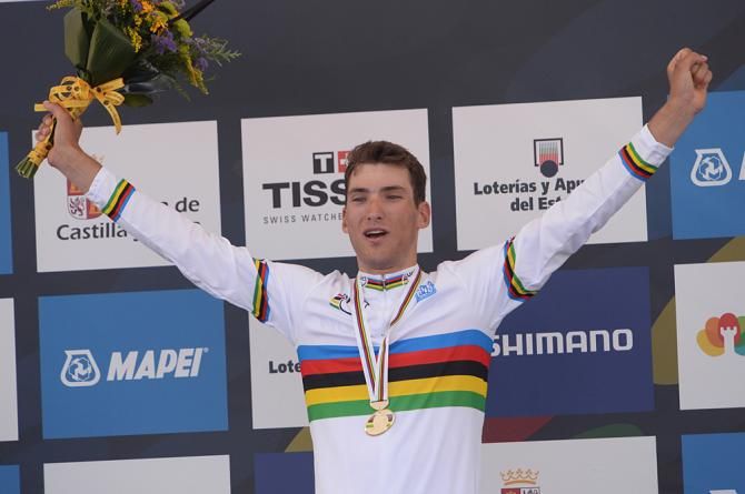 Norway's Sven Erik Bystrom wins the Worlds under-23 road race title