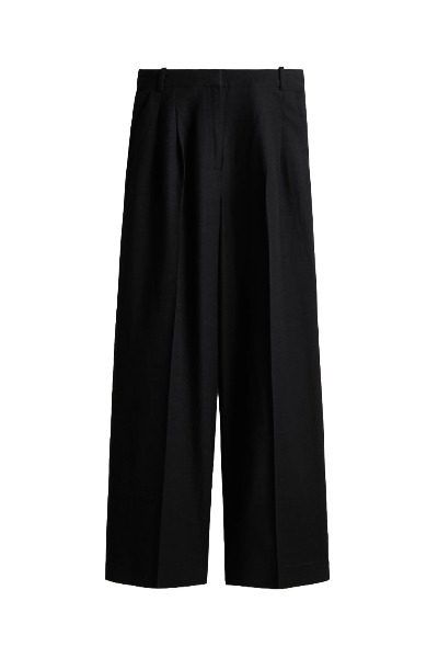 H&M, Wide-Leg Linen-Blend Pants