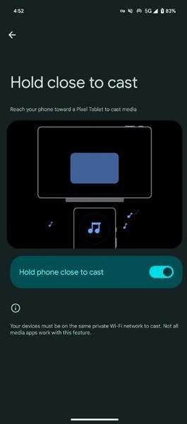 Google is rolling out its "hold close to cast" feature for Pixel Pro devices and the Pixel Tablet.