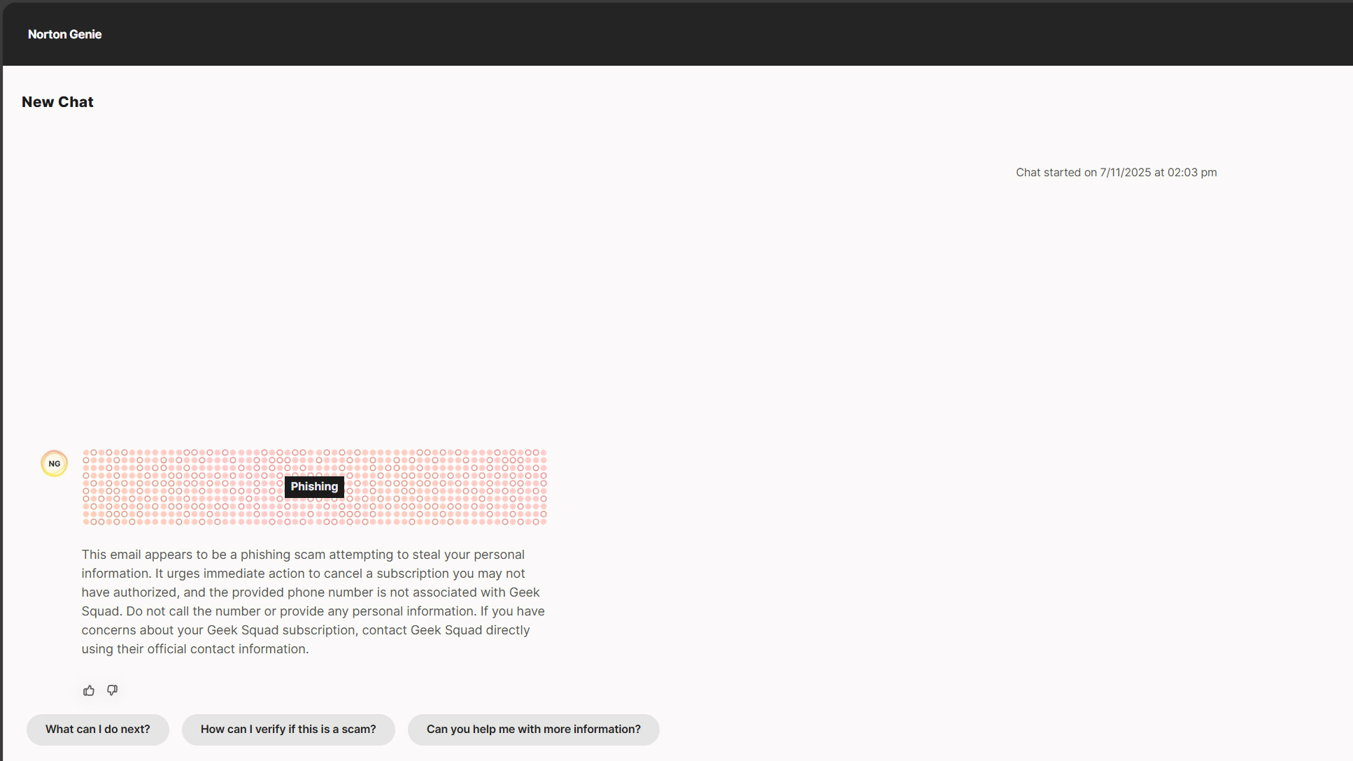Screenshot of the LifeLock web interface