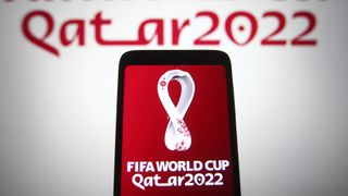 FIFA World Cup logo on a mobile phone