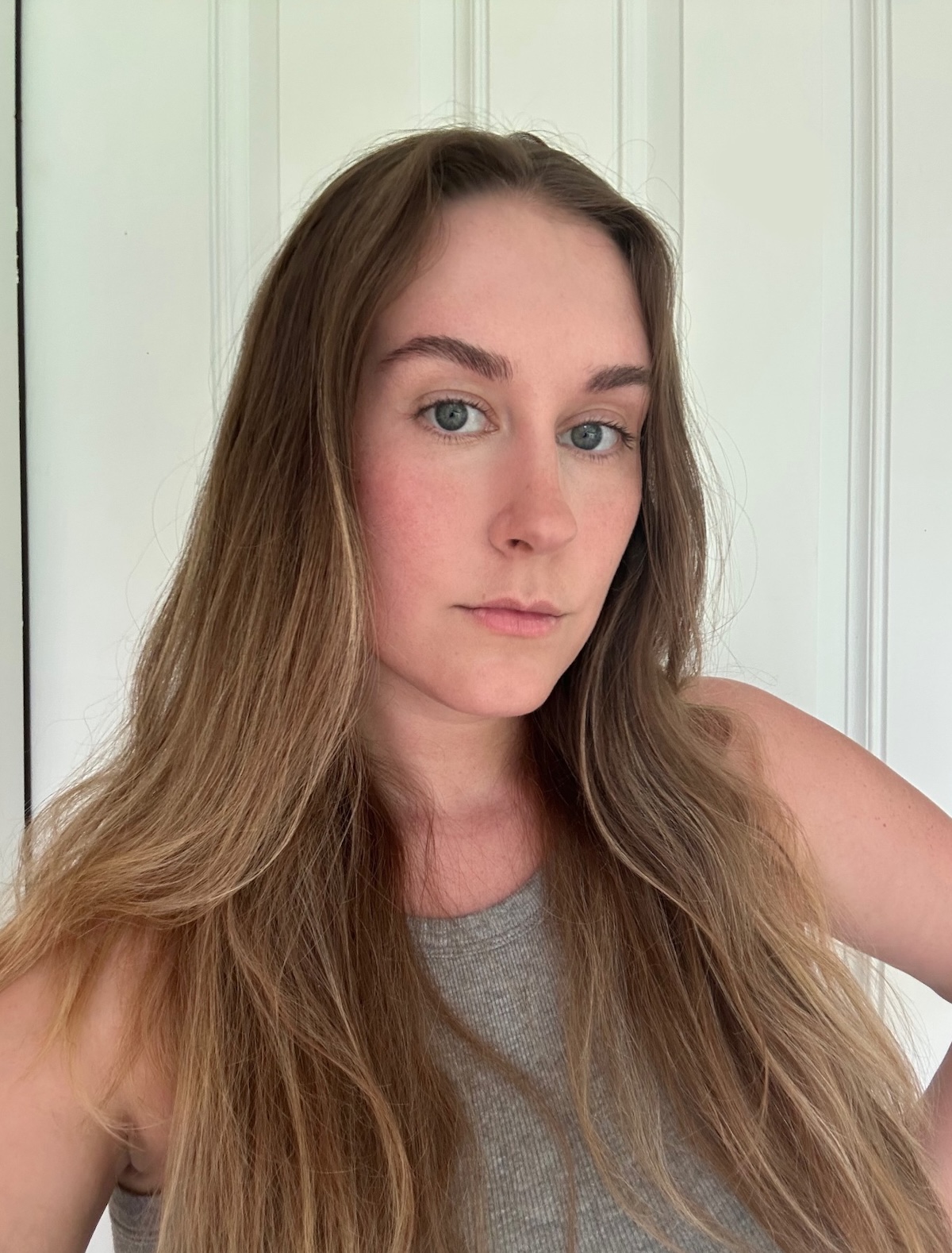 Beauty editor Kaitlyn McLintock wearing Armani Beauty Luminous Silk Foundation.
