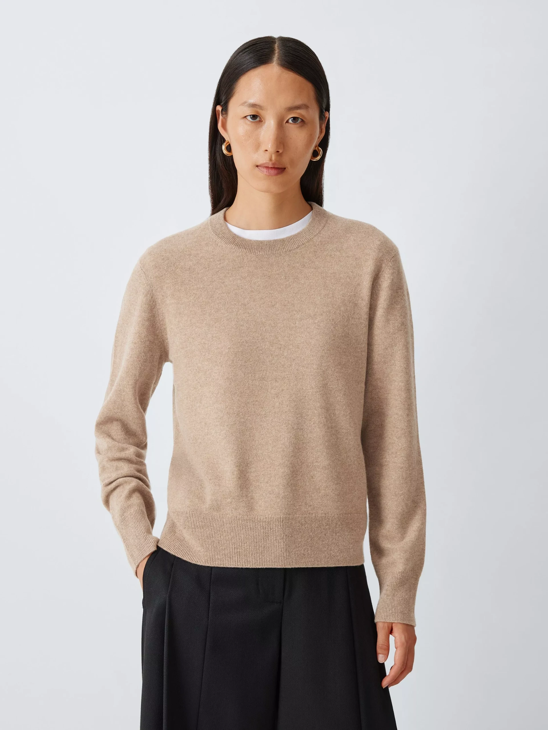 John Lewis Cashmere Crew Neck Jumper, Black
