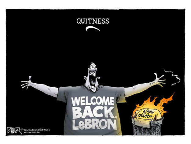 Editorial cartoon sports LeBron James Ohio