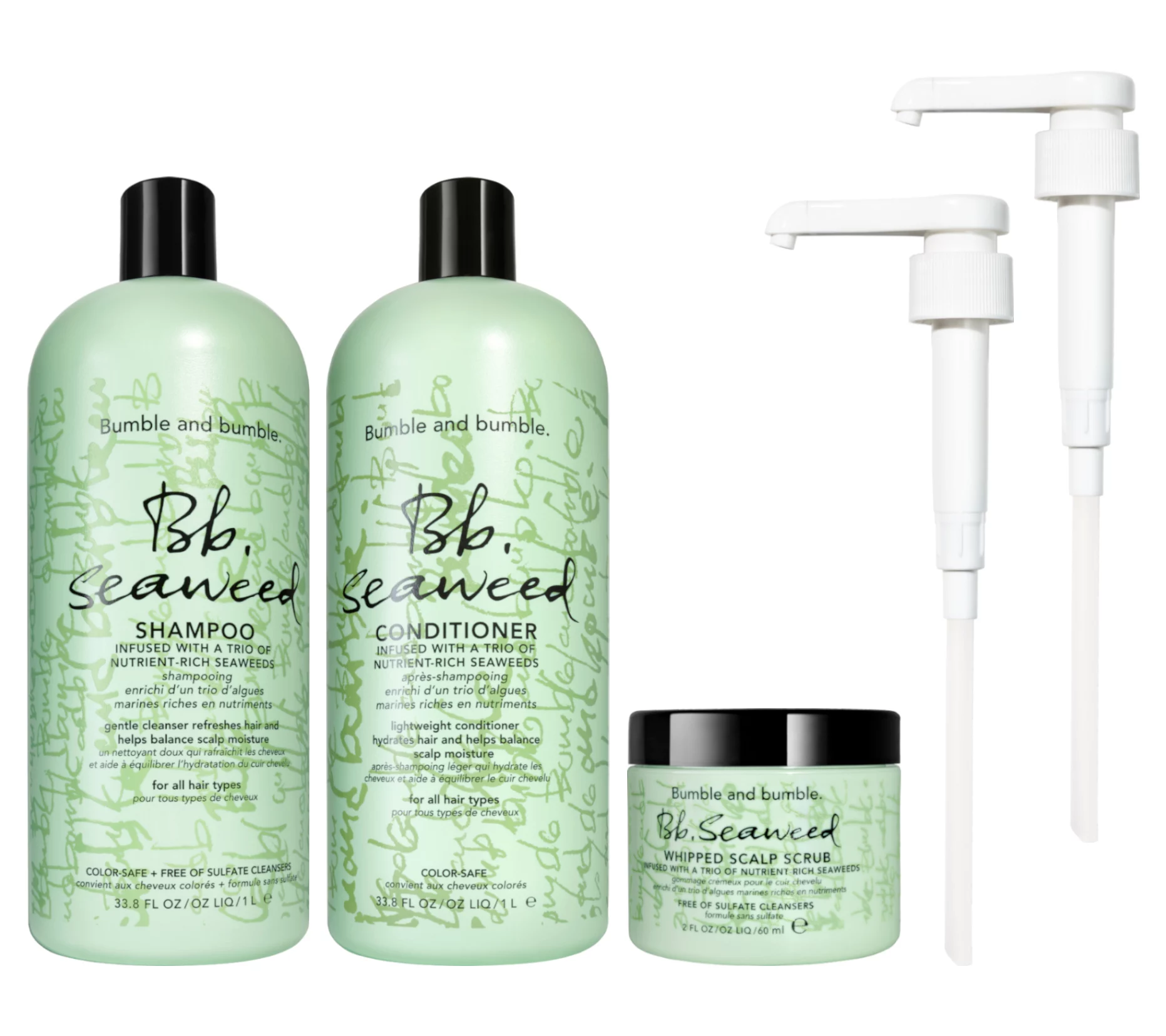 Bumble and Bumble Jumbo Seaweed Shampoo, Conditioner+scrub Set