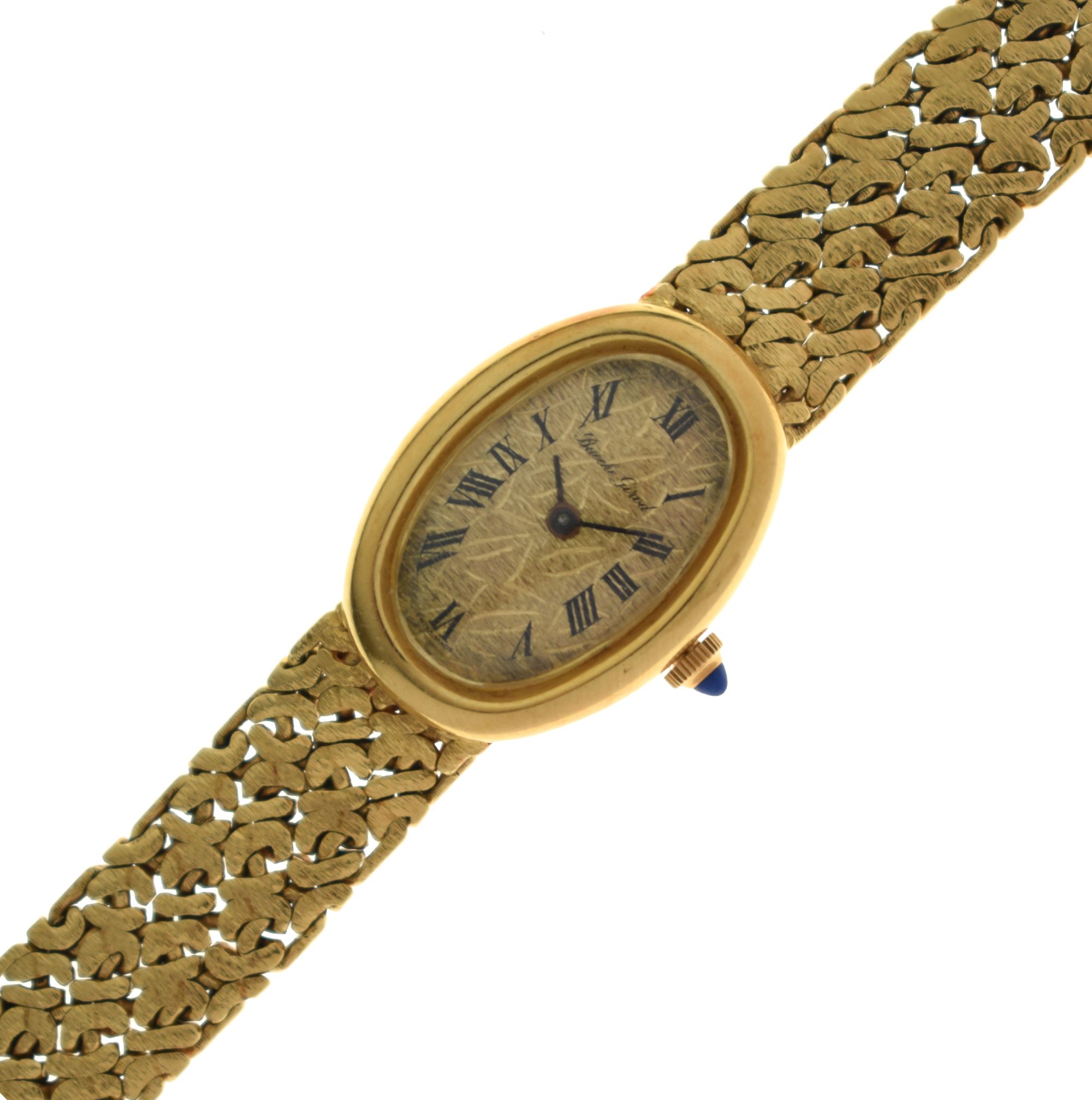 Bueche Girod ladies 18ct gold bracelet watch, circa 1970s.