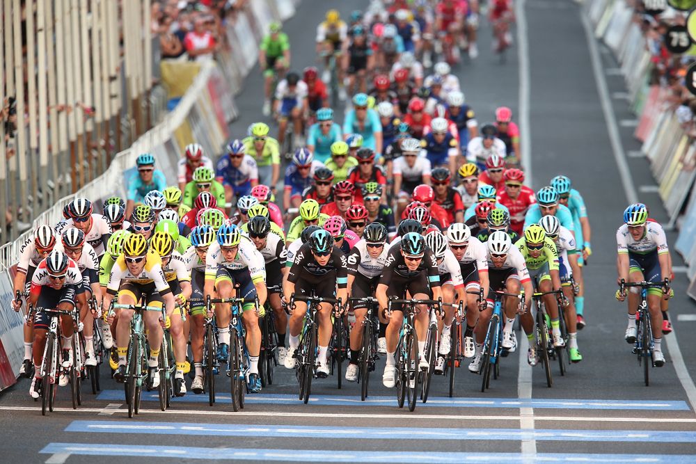 The sprint for the line at the Down Under Classic