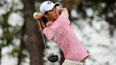  Kris Kim of England hits a tee shot on the 14th hole during the second round of THE CJ CUP Byron Nelson at TPC Craig Ranch on May 03, 2024