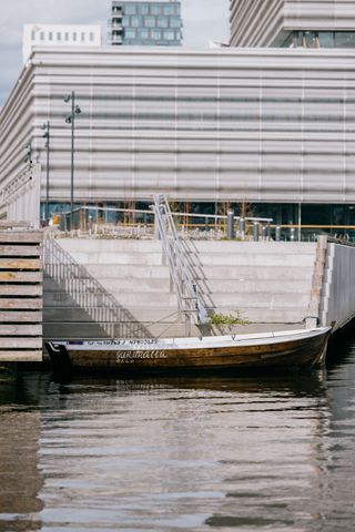 boat to reach Oslo's floating sauna in Norway