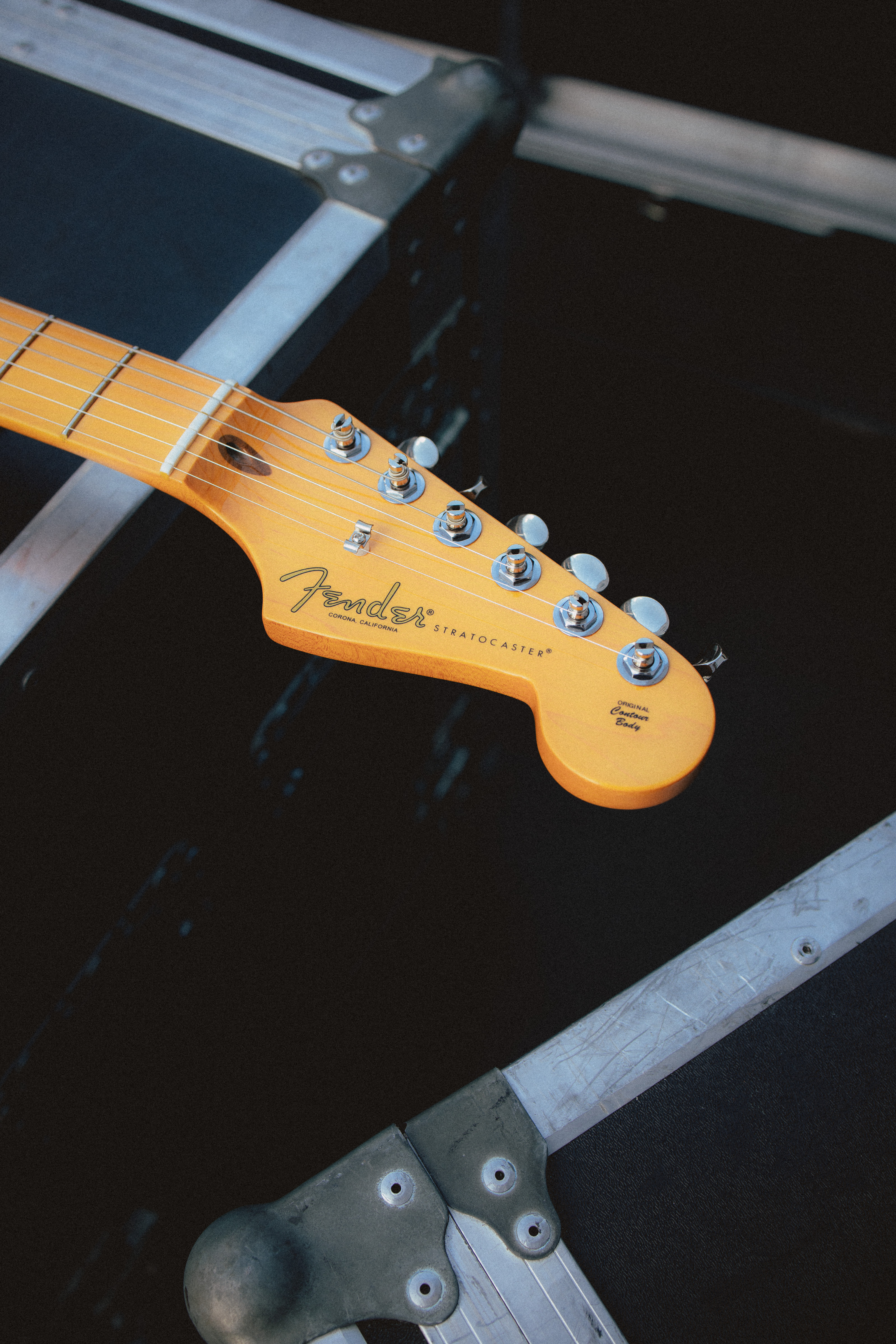 The much-imitated Fender Stratocaster headstock