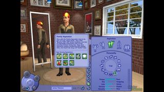 A Sim in the character creation screen of The Sims 4.