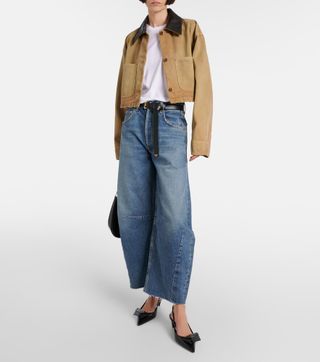 Horseshoe Mid-Rise Wide-Leg Jeans