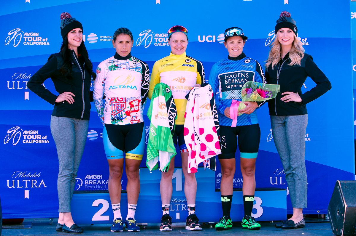 Megan Guarnier (Boels Dolmans) claimed three jerseys after her stage 1 victory