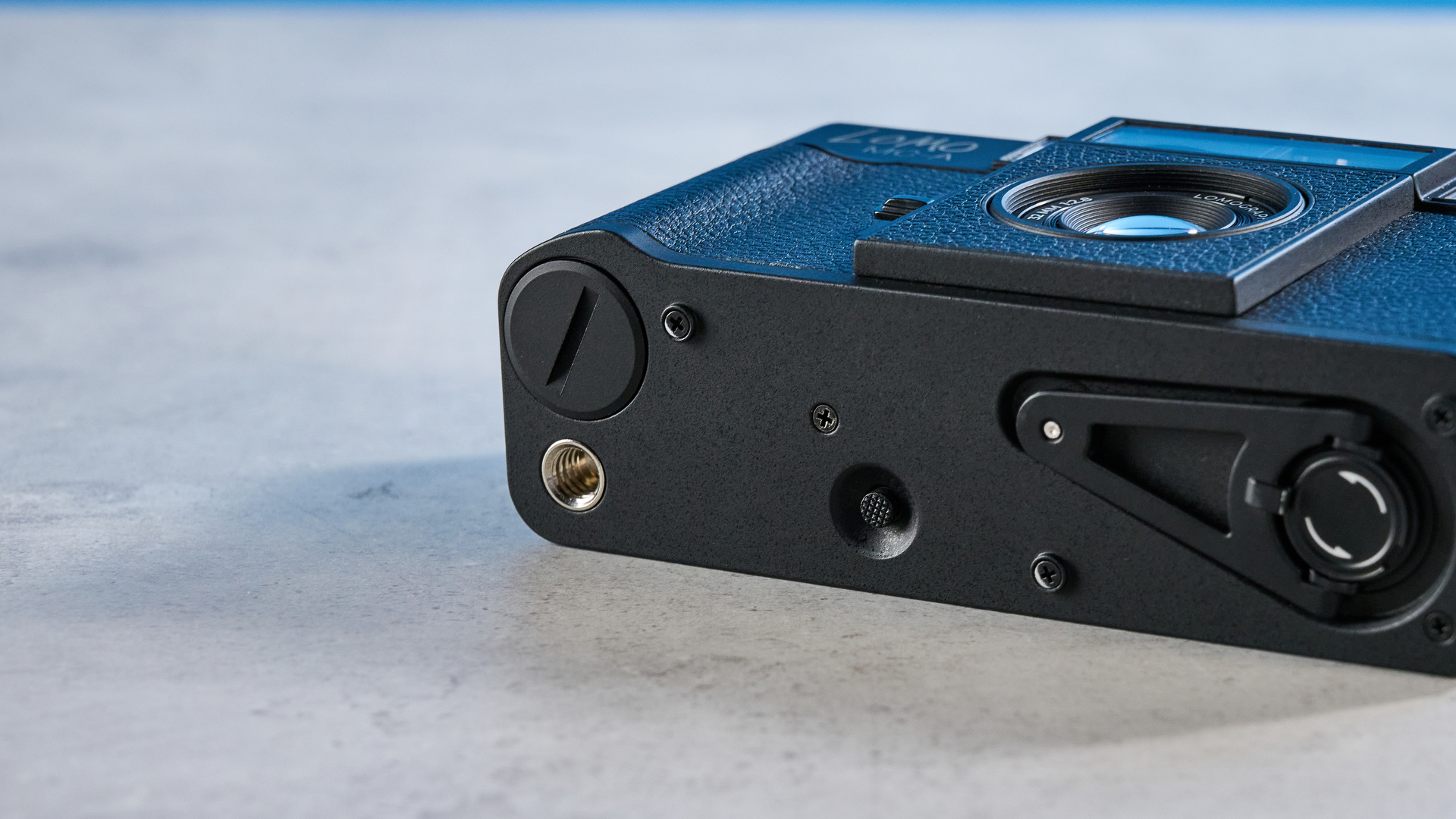 A black Lomography Lomo MC-A 35mm film camera