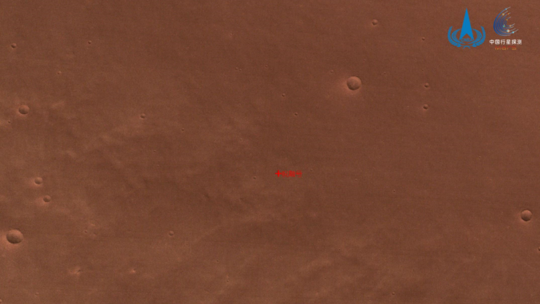 There are craters on the red surface of Mars