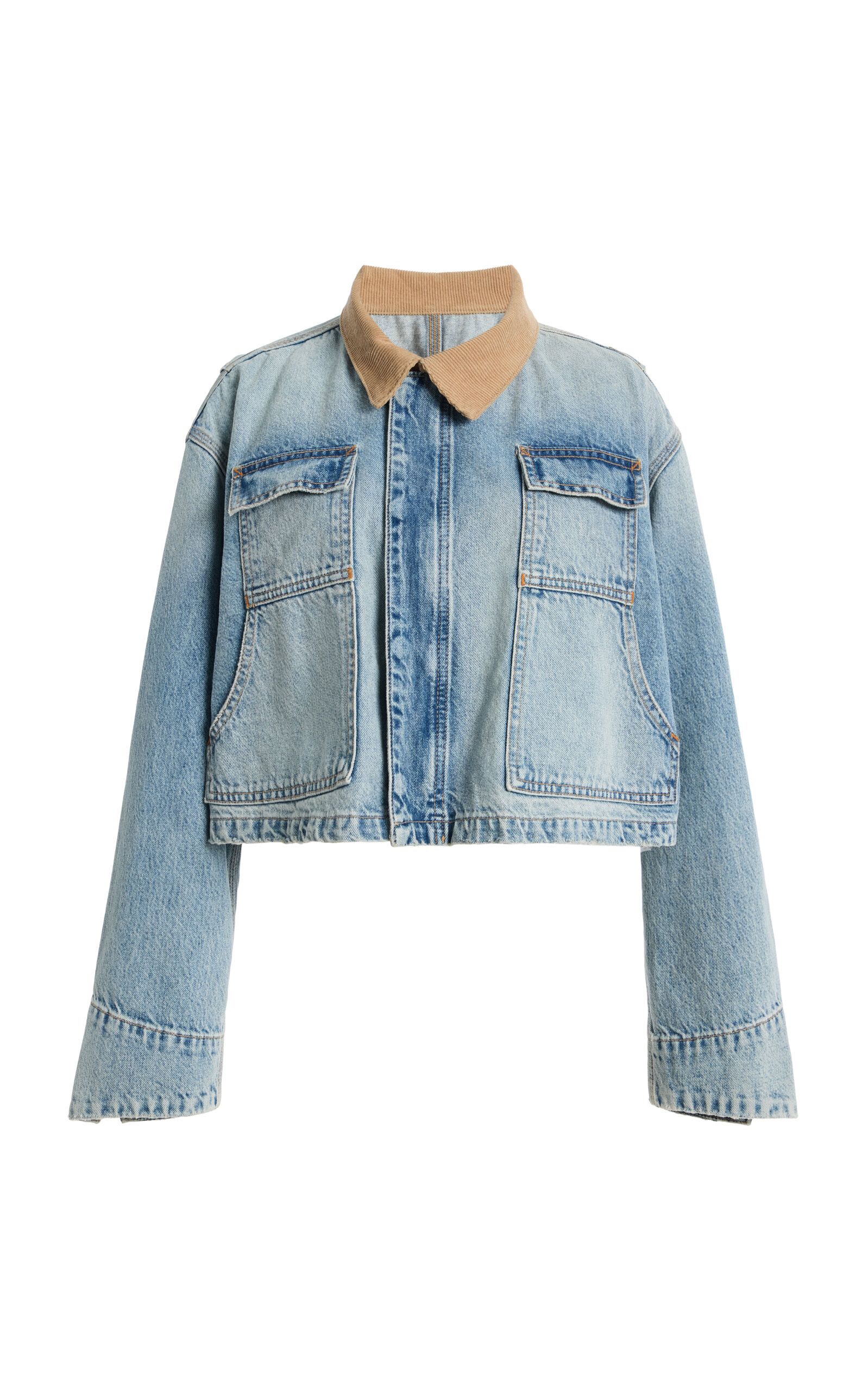 Conner Cropped Denim Worker Jacket