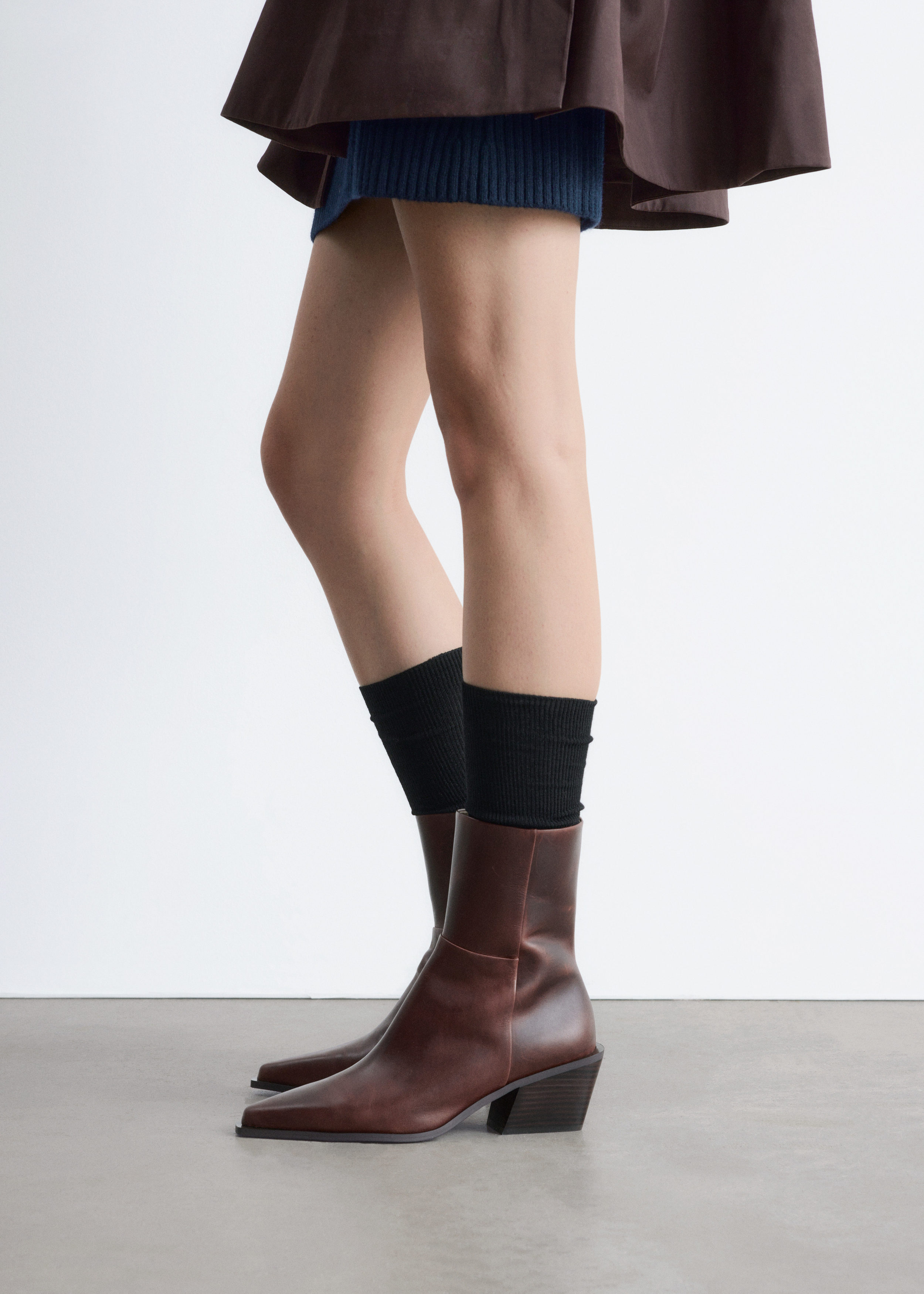 Sleek Leather Cowboy Boots