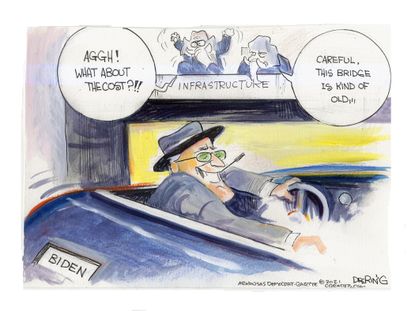 Political Cartoon U.S. biden fdr gop infrastructure