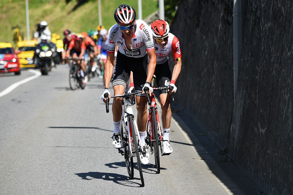 Warren Barguil on the attack during stage 8 at Criterium du Dauphine