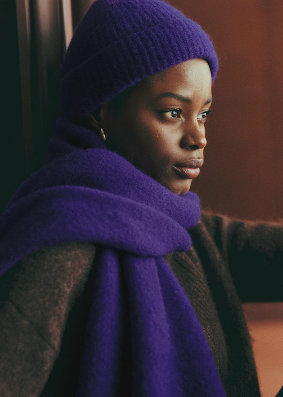 Marianne Scarf - Purple - Baby Alpaca - S&amp;eacute;zane