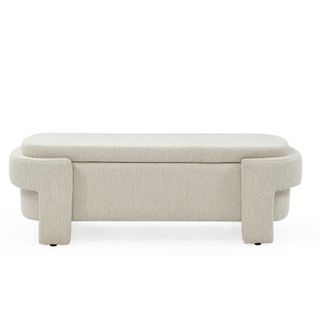 Karen- Large Storage Upholstered Linen Bench With Solid wood legs-Maison Boucle