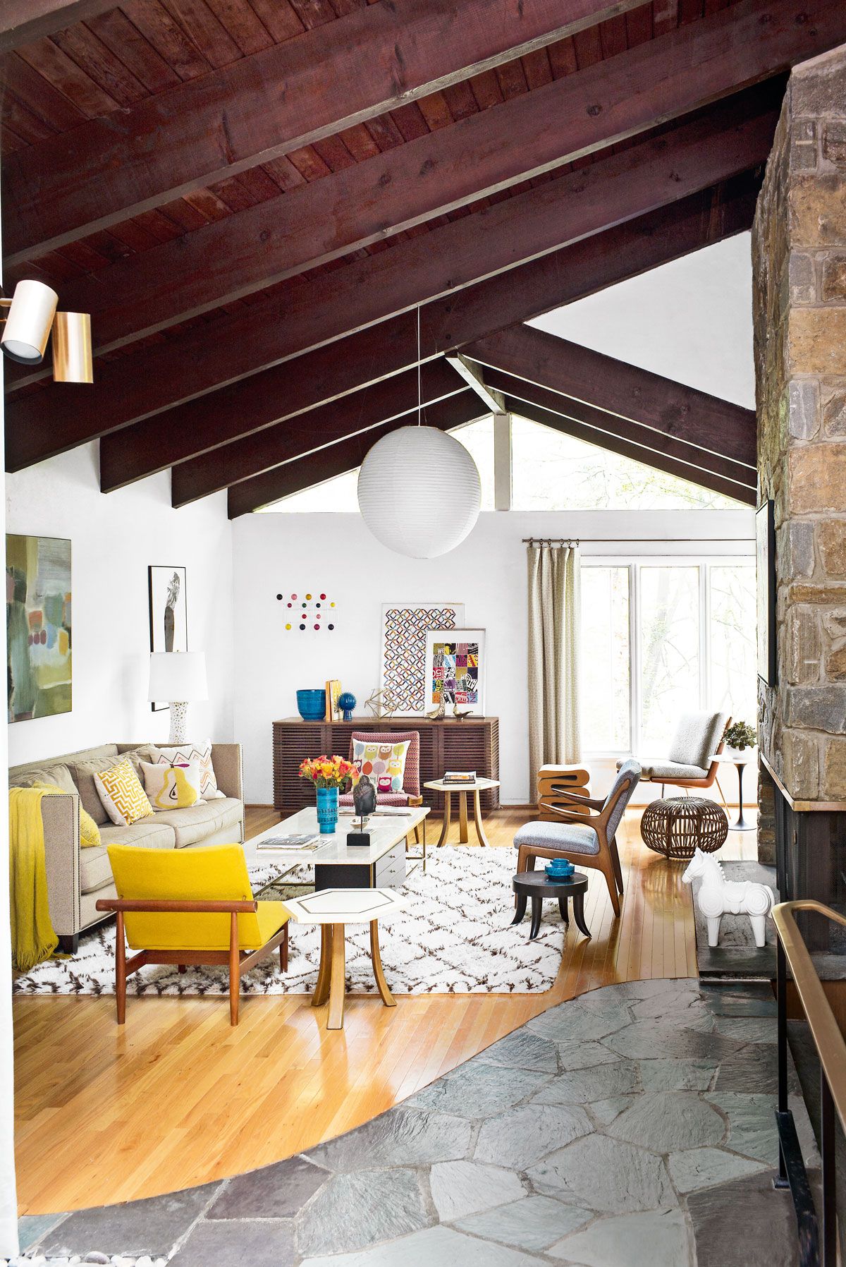 Tour a midcentury house in Philadelphia with a modern take on Mad Men