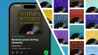 A close up of a Spotify audiobook and Bloomsbury music books