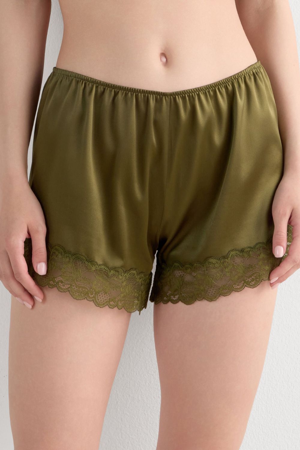 Intimissimi Silk Shorts with Lace