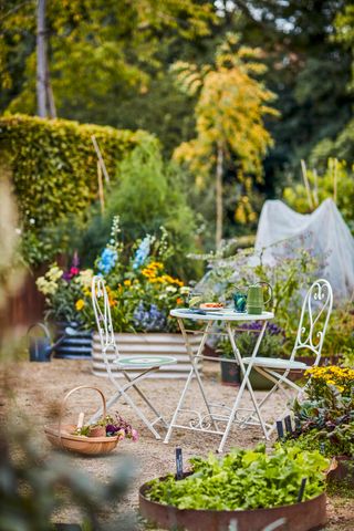 Outdoor living idea with Dobbies bistro garden furniture set