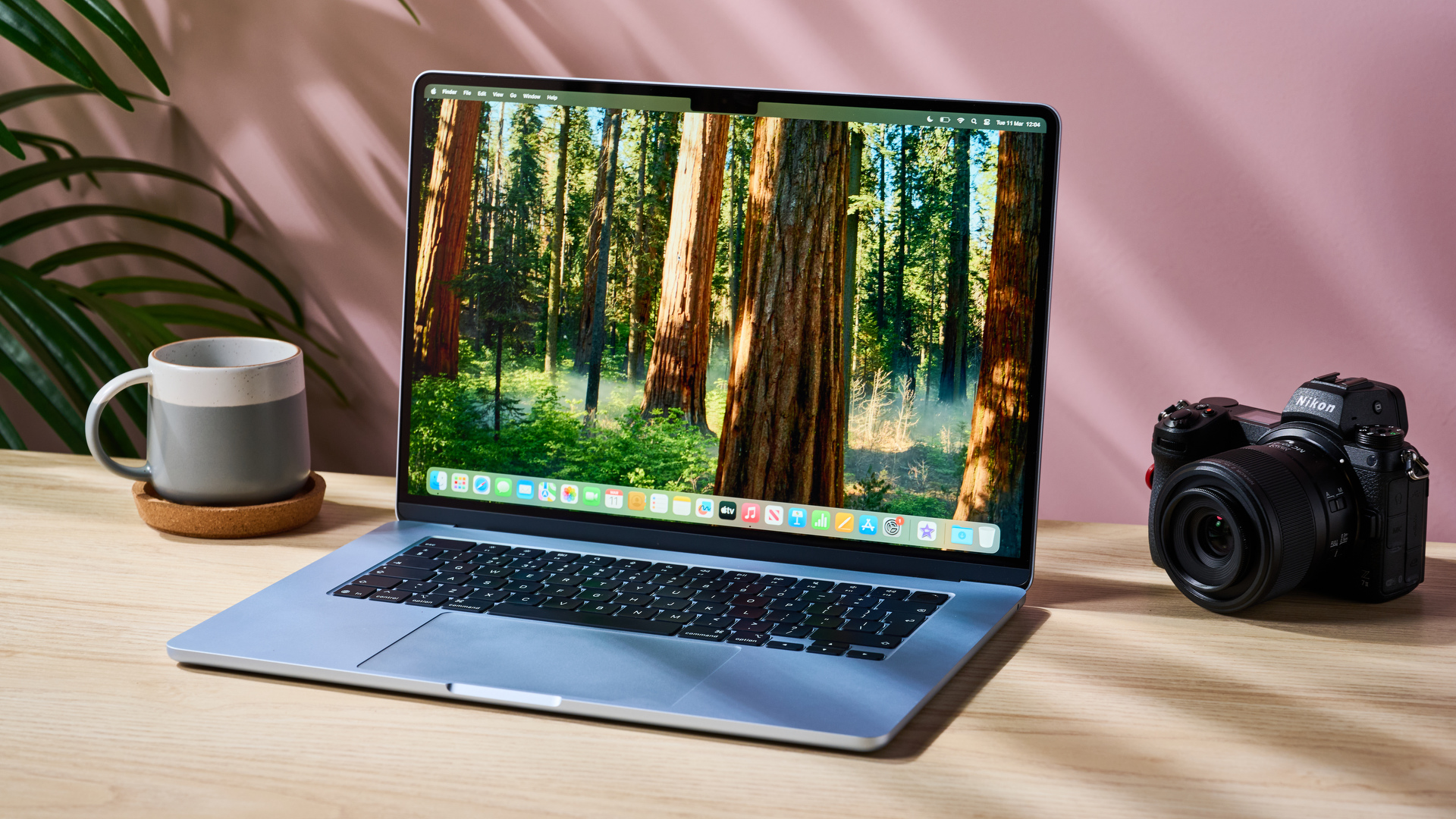 MacBook Air 15-inch with M4 chip on a creative's desk with screen open