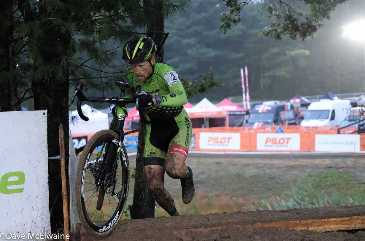 Stephen Hyde (Cannondale) racing with a comfortable lead with one lap remaining