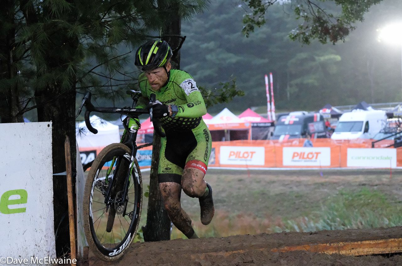 Stephen Hyde (Cannondale) racing with a comfortable lead with one lap remaining