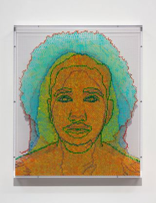 Art by Charles Gaines, Numbers and Faces: Multi-Racial/Ethnic Combinations Series 1: : Face #7, Eduardo Soriano-Hewitt (Black/Filipino), 2020