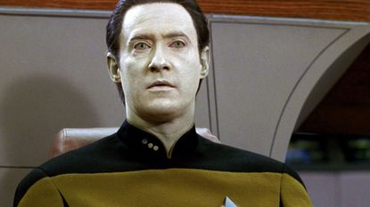 Brent Spiner as Lt. Commander Data in the STAR TREK: THE NEXT GENERATION episode, "The Hunted."