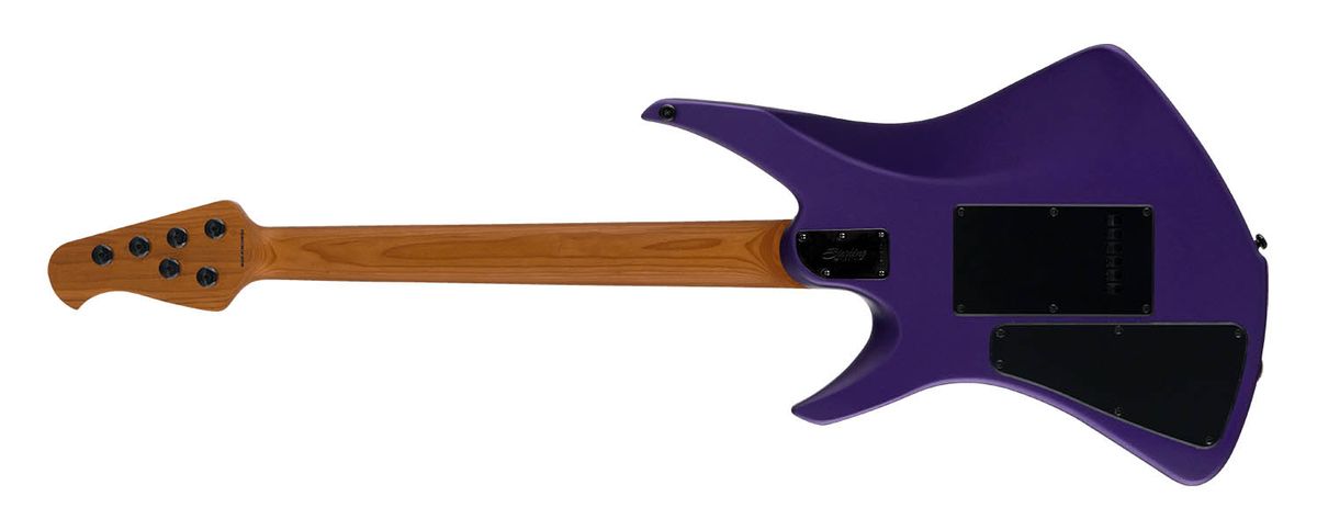 The Sterling By Music Man Kaizen is a more affordable version of the Animals As Leaders guitarist Tosin Abasi's signature model, and is offered here in Firemist Purple Satin and Stealth Black.